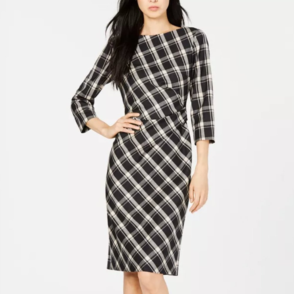 Weekend Max Mara Fiorina Ruched Plaid Dress